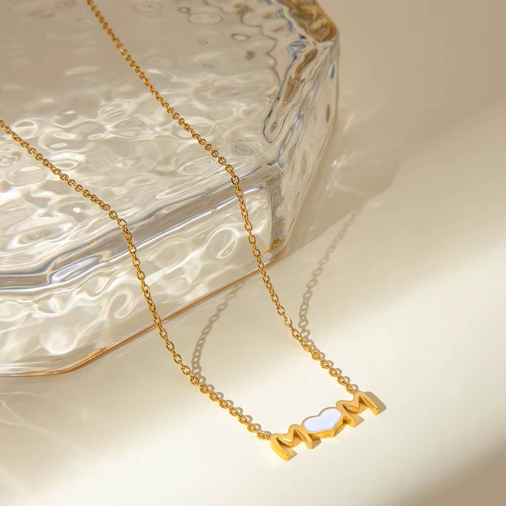 Heartfelt Mom 18K Gold Plated Stainless Steel Necklace